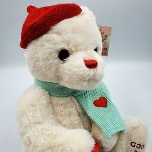 GODIVA CHOCOLATIER Ltd Edition 2020 Valentines Day Plush Teddy Bear Heart Scarf
